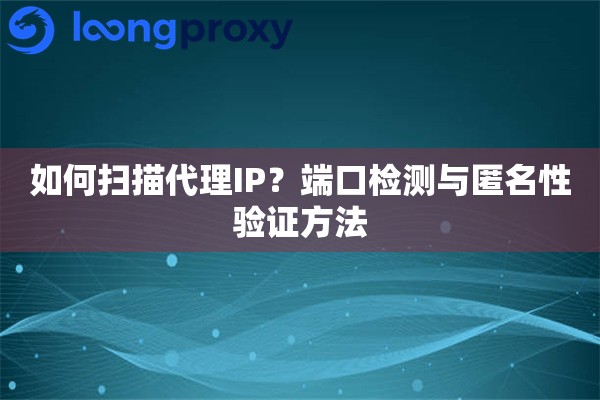 如何扫描代理IP？端口检测与匿名性验证方法