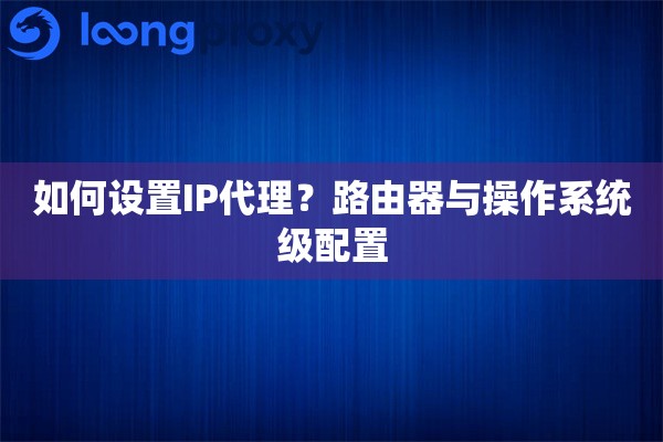 如何设置IP代理？路由器与操作系统级配置