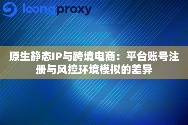 原生静态IP与跨境电商：平台账号注册与风控环境模拟的差异