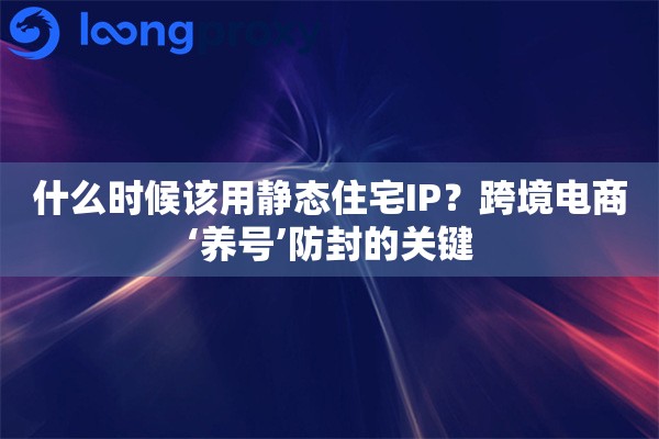 什么时候该用静态住宅IP?跨境电商‘养号’防封的关键 什么时候该用静态住宅IP?跨境电商‘养号’防封的关键