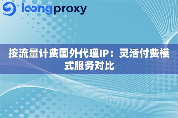 按流量计费国外代理IP:灵活付费模式服务对比 按流量计费国外代理IP:灵活付费模式服务对比