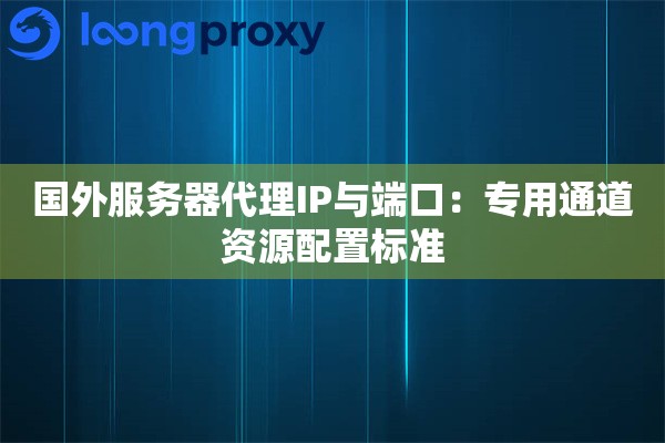国外服务器代理IP与端口:专用通道资源配置标准 国外服务器代理IP与端口:专用通道资源配置标准