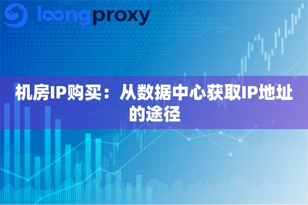 机房IP购买:从数据中心获取IP地址的途径 机房IP购买:从数据中心获取IP地址的途径