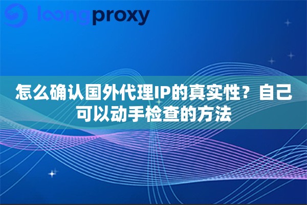 怎么确认国外代理IP的真实性？自己可以动手检查的方法