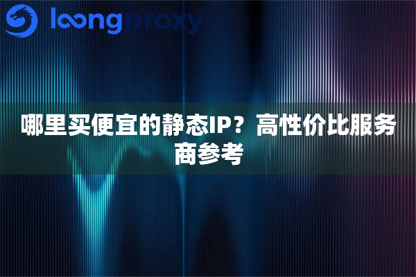 哪里买便宜的静态IP？高性价比服务商参考