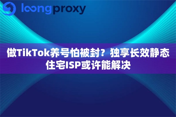 做TikTok养号怕被封？独享长效静态住宅ISP或许能解决