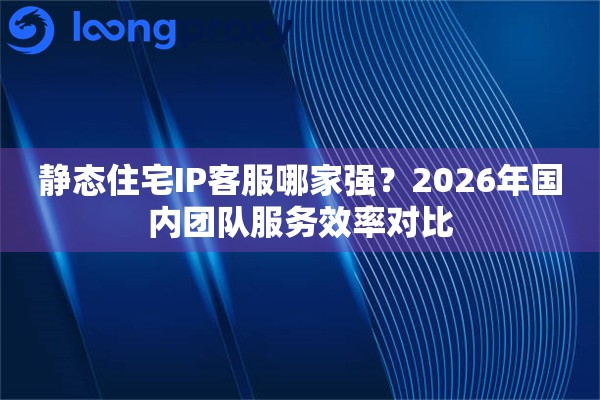 静态住宅IP客服哪家强？2026年国内团队服务效率对比