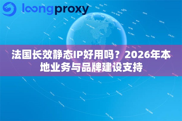 法国长效静态IP好用吗？2026年本地业务与品牌建设支持