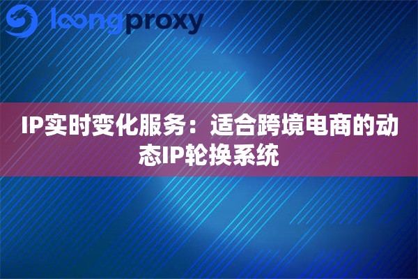 IP实时变化服务：适合跨境电商的动态IP轮换系统