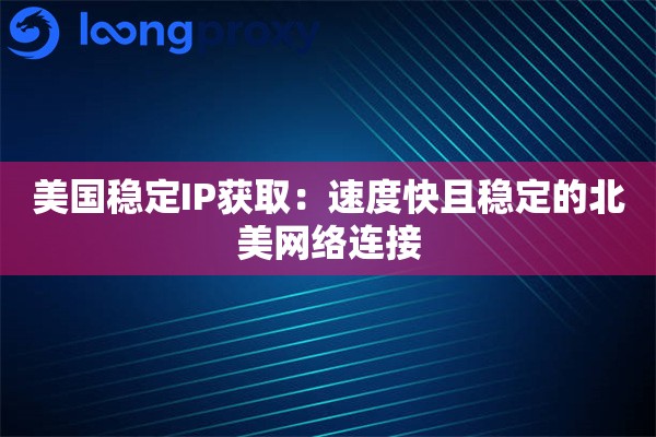 美国稳定IP获取:速度快且稳定的北美网络连接 美国稳定IP获取:速度快且稳定的北美网络连接
