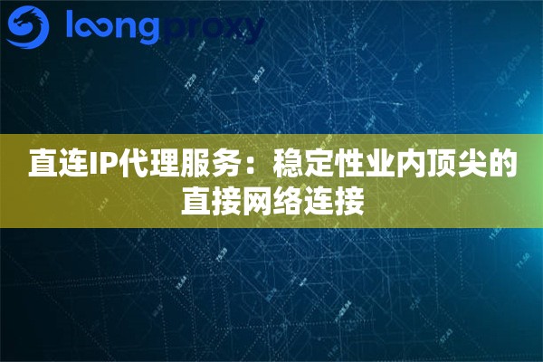 直连IP代理服务:稳定性业内顶尖的直接网络连接 直连IP代理服务:稳定性业内顶尖的直接网络连接