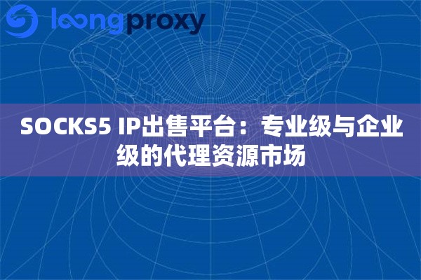 SOCKS5 IP出售平台:专业级与企业级的代理资源市场 SOCKS5 IP出售平台:专业级与企业级的代理资源市场