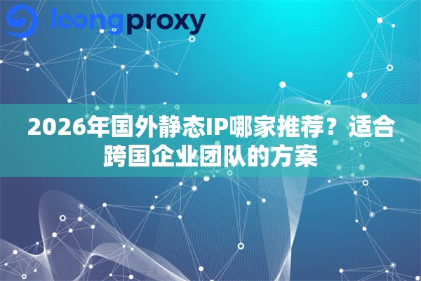 2026年国外静态IP哪家推荐？适合跨国企业团队的方案