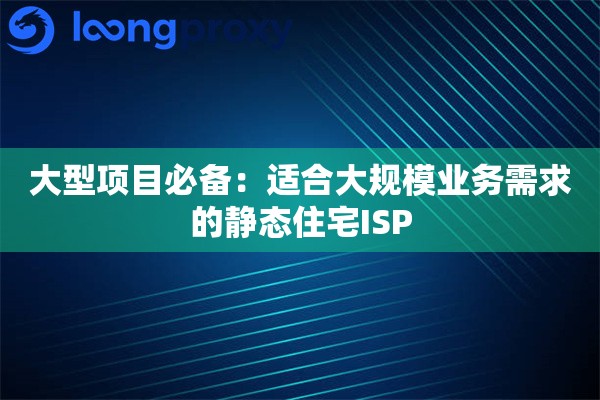 大型项目必备：适合大规模业务需求的静态住宅ISP