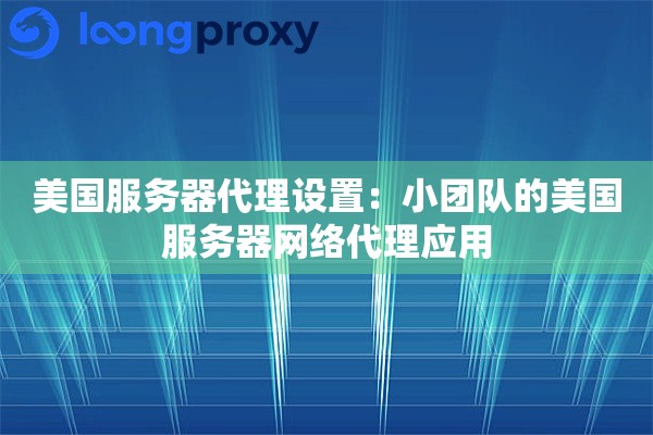 美国服务器代理设置：小团队的美国服务器网络代理应用