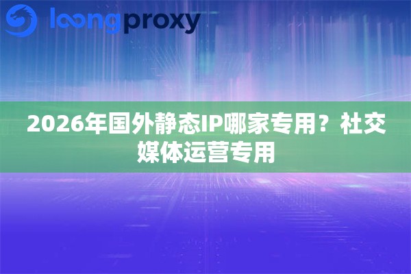 2026年国外静态IP哪家专用？社交媒体运营专用