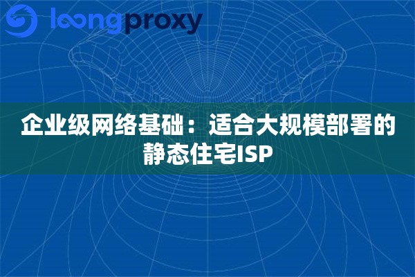 企业级网络基础：适合大规模部署的静态住宅ISP