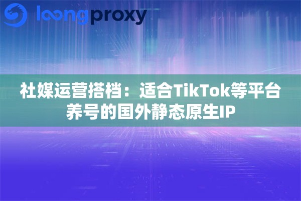 社媒运营搭档：适合TikTok等平台养号的国外静态原生IP