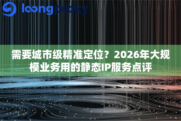 需要城市级精准定位？2026年大规模业务用的静态IP服务点评