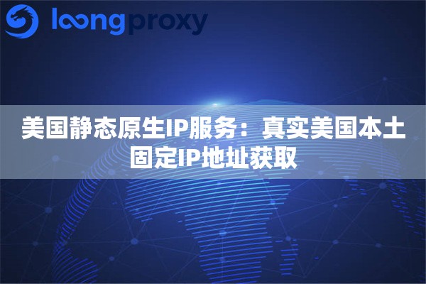 美国静态原生IP服务：真实美国本土固定IP地址获取