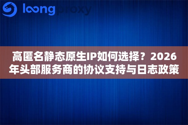 高匿名静态原生IP如何选择？2026年头部服务商的协议支持与日志政策对比
