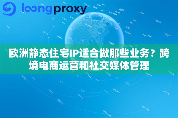 欧洲静态住宅IP适合做那些业务？跨境电商运营和社交媒体管理
