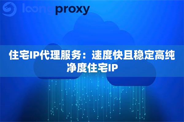 住宅IP代理服务:速度快且稳定高纯净度住宅IP 住宅IP代理服务:速度快且稳定高纯净度住宅IP