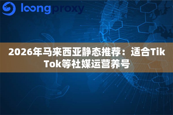 2026年马来西亚静态推荐:适合TikTok等社媒运营养号 2026年马来西亚静态推荐:适合TikTok等社媒运营养号