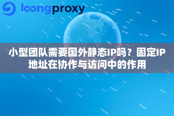 小型团队需要国外静态IP吗？固定IP地址在协作与访问中的作用