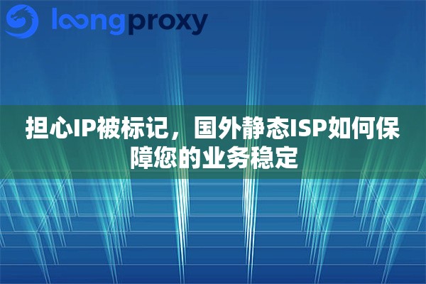 担心IP被标记，国外静态ISP如何保障您的业务稳定