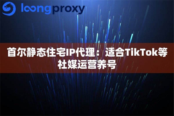 首尔静态住宅IP代理:适合TikTok等社媒运营养号 首尔静态住宅IP代理:适合TikTok等社媒运营养号