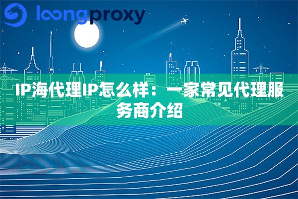 IP海代理IP怎么样：一家常见代理服务商介绍