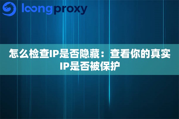 怎么检查IP是否隐藏：查看你的真实IP是否被保护