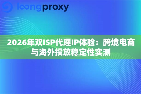2026年双ISP代理IP体验：跨境电商与海外投放稳定性实测