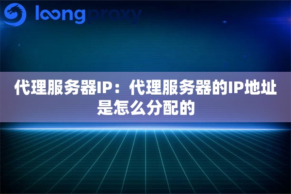 代理服务器IP：代理服务器的IP地址是怎么分配的