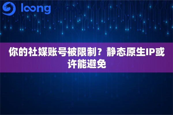你的社媒账号被限制？静态原生IP或许能避免
