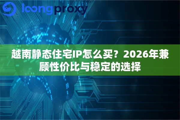越南静态住宅IP怎么买？2026年兼顾性价比与稳定的选择
