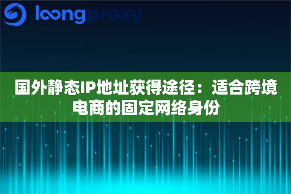 国外静态IP地址获得途径：适合跨境电商的固定网络身份