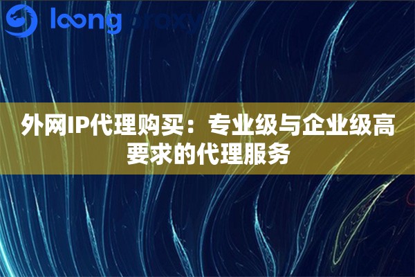 外网IP代理购买：专业级与企业级高要求的代理服务