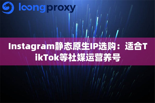 Instagram静态原生IP选购：适合TikTok等社媒运营养号