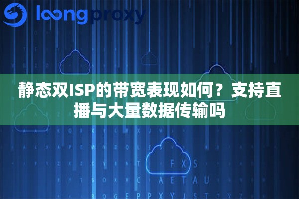 静态双ISP的带宽表现如何？支持直播与大量数据传输吗