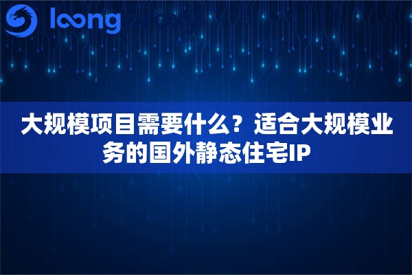 大规模项目需要什么？适合大规模业务的国外静态住宅IP