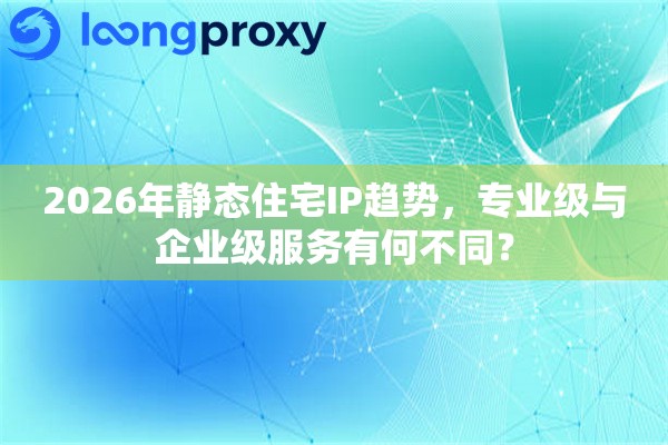 2026年静态住宅IP趋势，专业级与企业级服务有何不同？