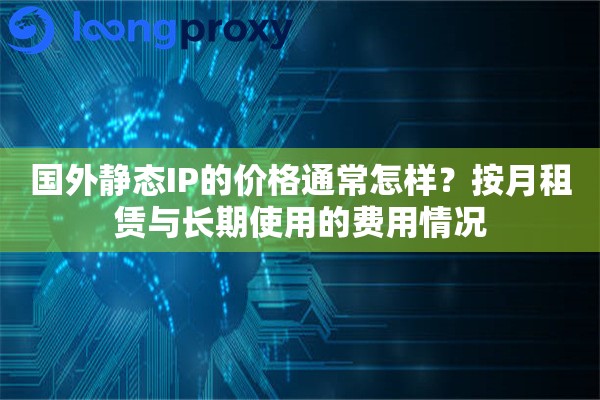 国外静态IP的价格通常怎样？按月租赁与长期使用的费用情况