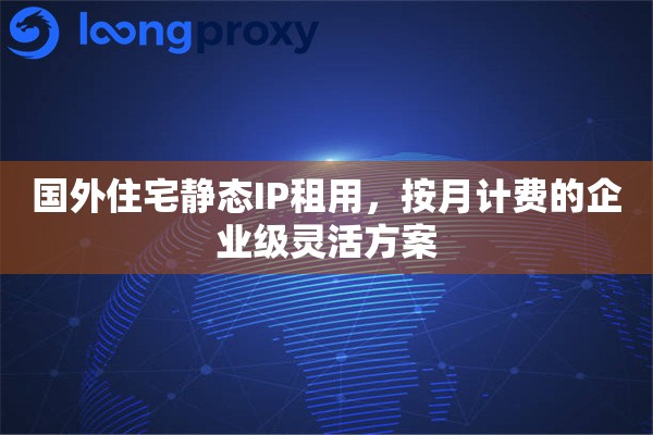 国外住宅静态IP租用，按月计费的企业级灵活方案