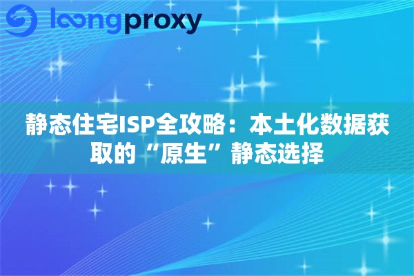 静态住宅ISP全攻略：本土化数据获取的“原生”静态选择