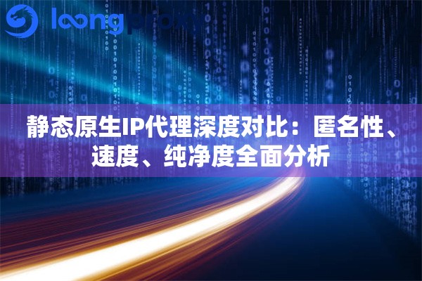 静态原生IP代理深度对比：匿名性、速度、纯净度全面分析