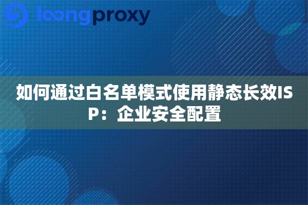 如何通过白名单模式使用静态长效ISP：企业安全配置