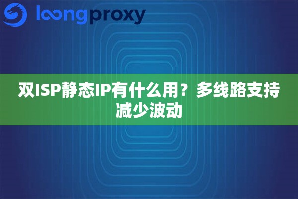 双ISP静态IP有什么用？多线路支持减少波动