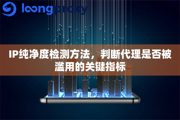 IP纯净度检测方法,判断代理是否被滥用的关键指标 IP纯净度检测方法,判断代理是否被滥用的关键指标
